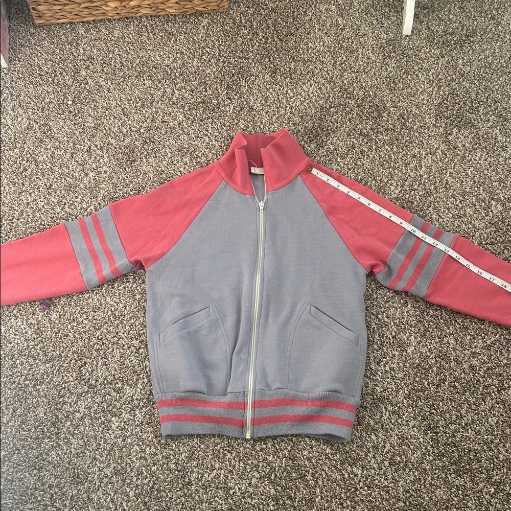 Vintage 80s Protour Gray Track Varsity Sweatshirt Jacket - Picture 9 of 10